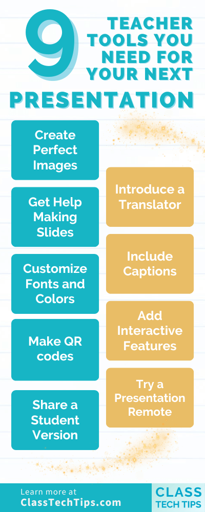 Visual guide showcasing essential teacher tools for effective presentations.
